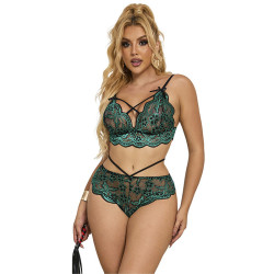 Subblime - 954093 Soutien-Gorge + Culotte Dentelle Vert L/Xl